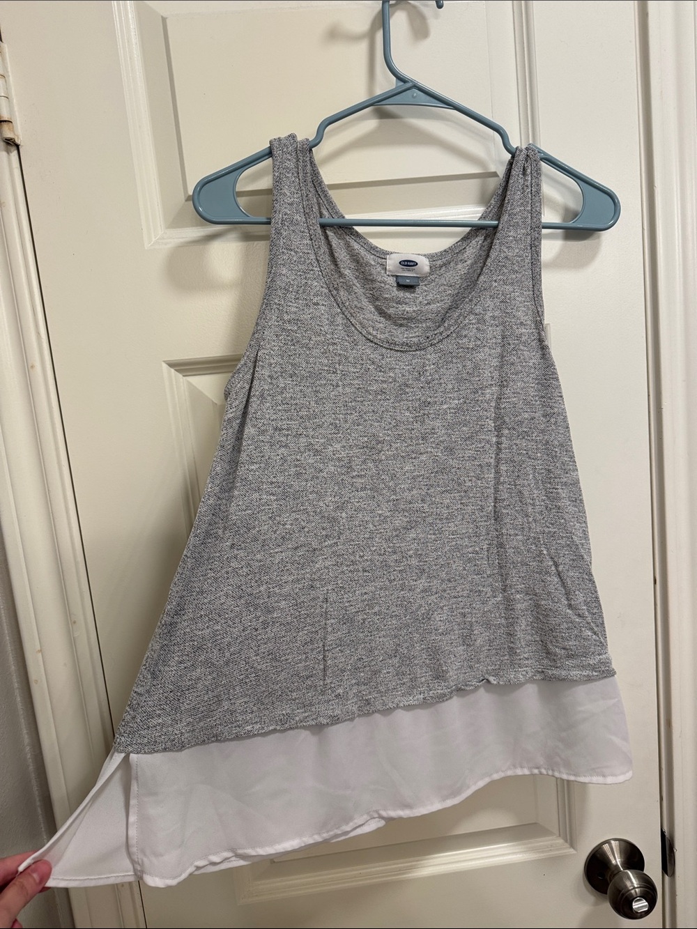 Old Navy Gray Tank with White Chiffon Layer